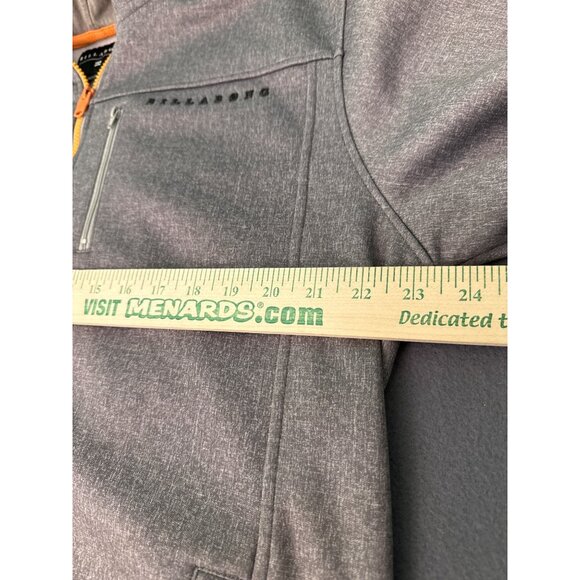 Billabong Mens Gray Hooded Full-Zip Jacket With Orange Accents Lightweight Polye - Picture 4 of 10